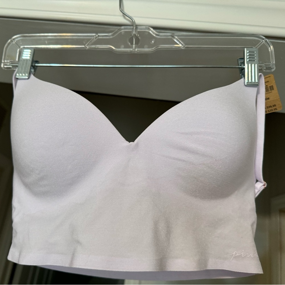 VS Pink Loungin' Wireless Push-Up Bra, Light Purple, Medium